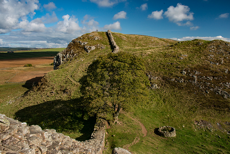 Sycamore Gap, Hadrian's Wall, Northumberland, England, UK